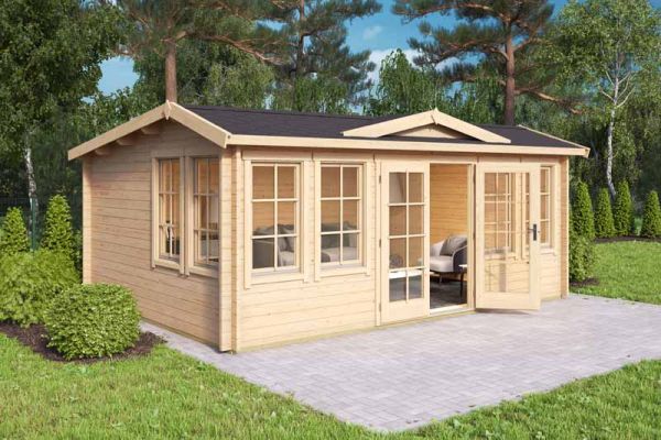 Balmoral-Log Cabin, Wooden Garden Room, Timber Summerhouse, Home Office - L570 x W421.3 x H239.4 cm