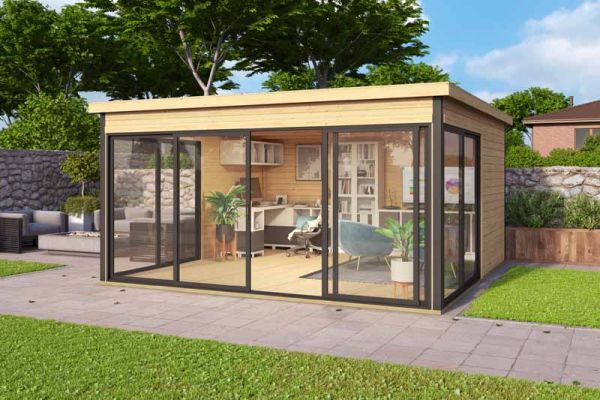 Domeo 5 + Domeo 5 Al pack ISO - Wooden Garden Room, Timber Summerhouse, Home Office, Outdoor Gym by Buttercup Farm.