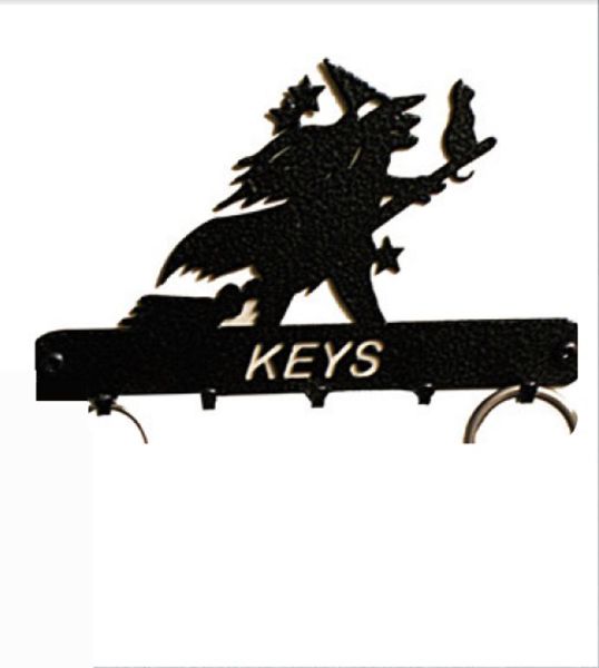 Witch Key Holder - Rack - Solid Steel - W15 x H9 cm - Black
