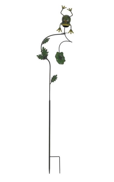 Garden Stake with Moving Frog - Metal - L47 x W47 x H112 cm