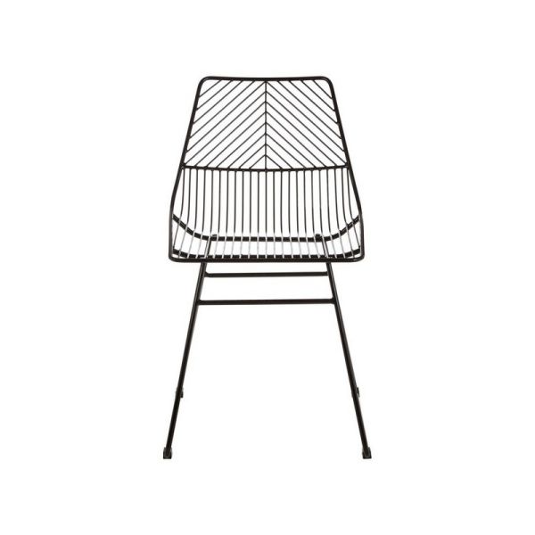 District Small Metal Wire Dining Chair - L52 x W46 x H81 cm - Black