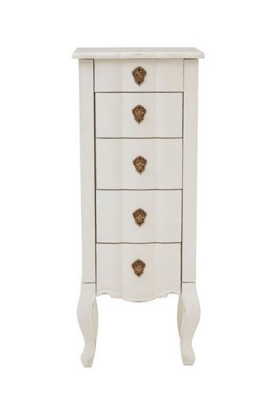 Loire Five Drawer Small Chest - Wood - L30 x W40 x H100 cm - White