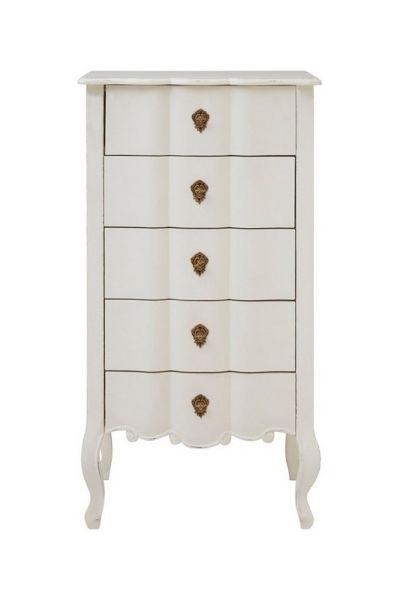 Loire Five Drawer Chest - Wood - L40 x W60 x H110 cm - White