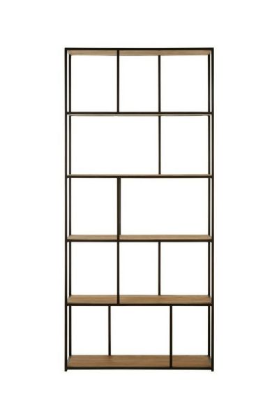 Mason Shelf Unit - Metal/Wood - L30 x W90 x H196 cm - Brown