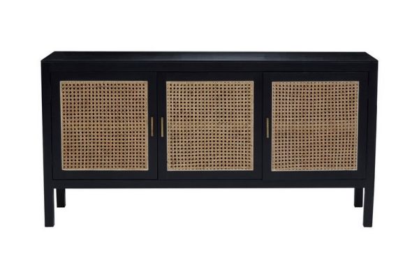 Corso Three Door Sideboard - Wood - L40 x W150 x H76 cm - Black/Natural