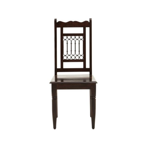 Srina Dining Chair - Metal/Wood - L45 x W45 x H105 cm - Brown