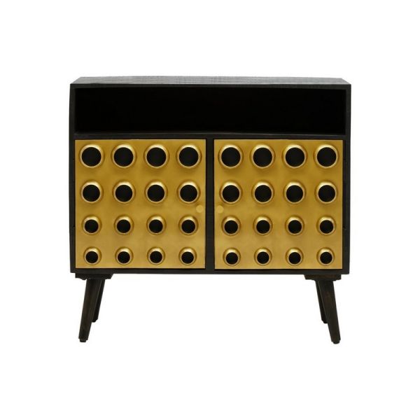 Arti Two Drawer Sideboard - Wood - L35 x W87.5 x H83 cm - Gold/Brown