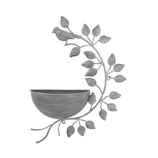 Garden Planter - Metal - L10 x W32 x H42 cm - Grey