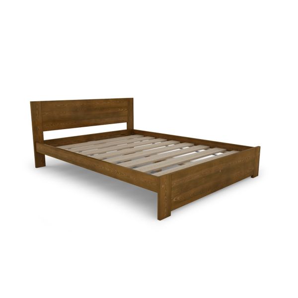 King Size Bed - Wood - L207 x W161 x H80 cm - Oak
