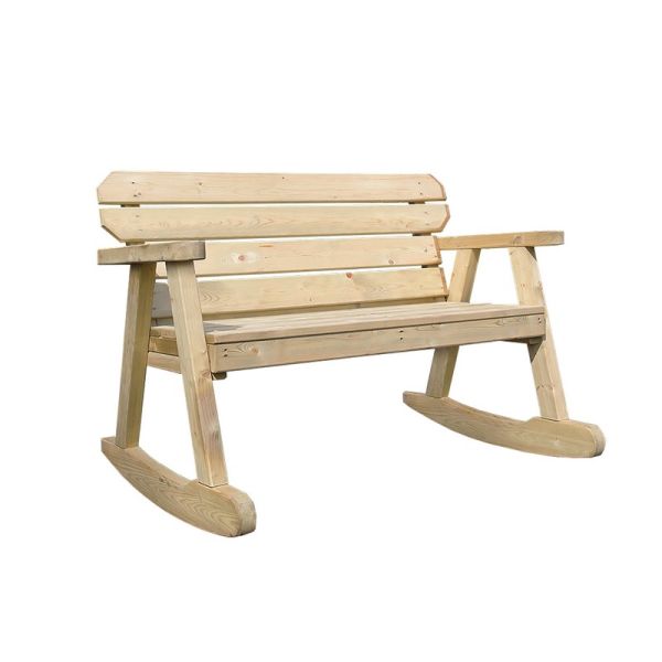 Hampton 2 Seater Rocker Bench - Timber - L8.55 x W12.2 x H8.4 cm - Natural