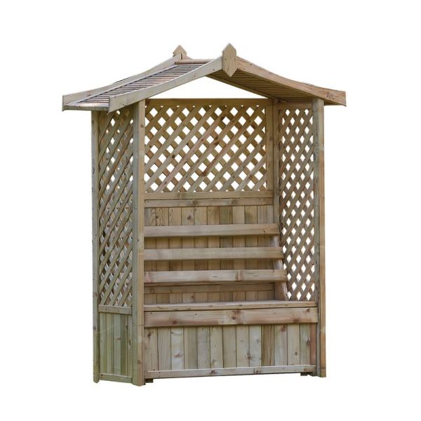 Tansley Seated Arbour - Timber - L5.5 x W12.7 x H20 cm - Natural