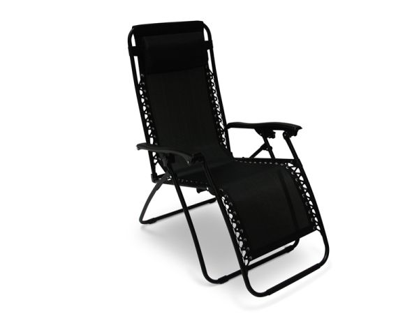 RoyalCraft Zero Gravity Relaxer Recliner Chair - Coated Steel - L70 x W65 x H111.5 cm - Black