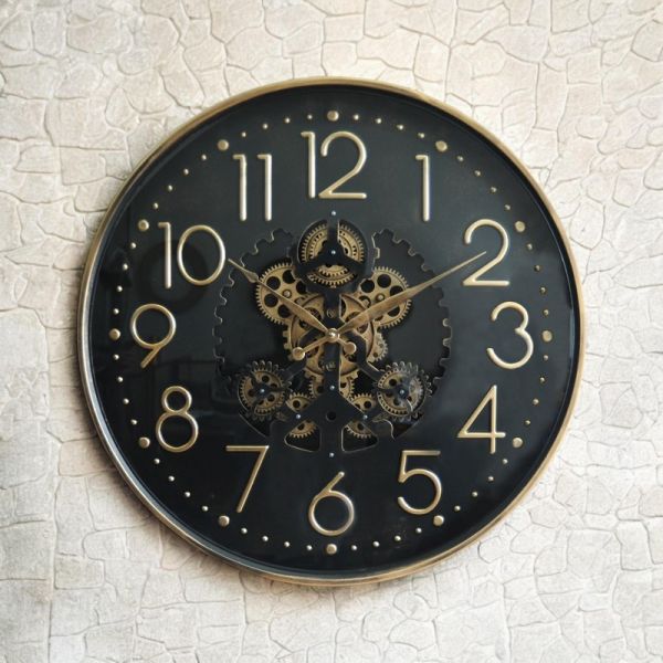 Round Gear Wall Clock - L7 x W60 x H60 cm