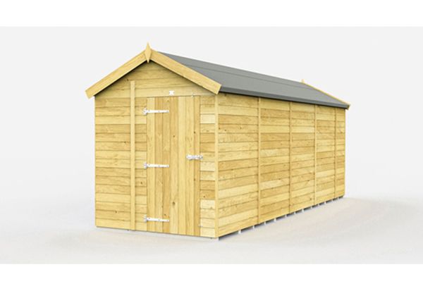 6 x 18 Feet Apex Shed - Single Door Without Windows - Wood - L533 x W175 x H217 cm