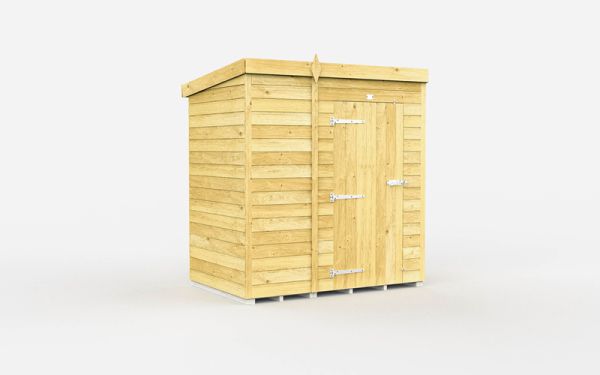 6 x 4 Feet Pent Shed - Single Door Without Windows - Wood - L118 x W185 x H201 cm