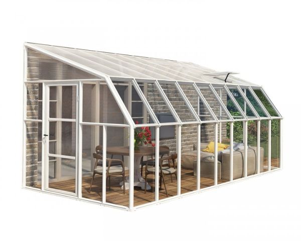 Lean To Greenhouse Sun Room Clear 8X18 - Polycarbonate/Acrylic - L570 x W257 x H266 cm