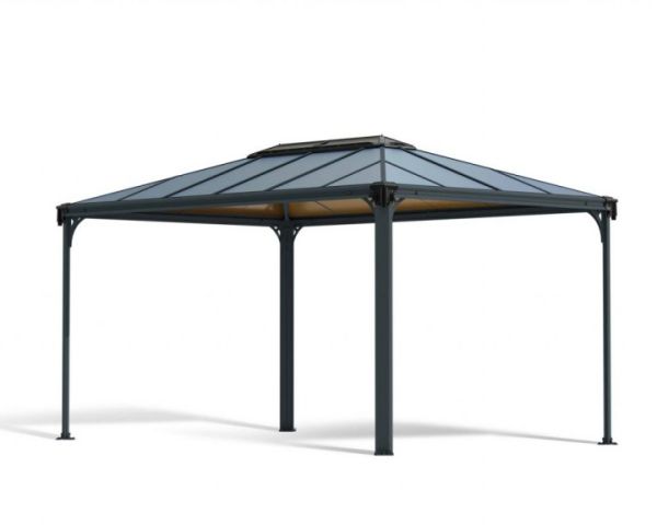 Martinique 4300 Garden Gazebo Grey Bronze - Polycarbonate - L430 x W295.5 x H274.5 cm - Grey