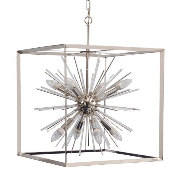Small Starburst Chandelier - Iron/glass - L40 x W40 x H50 cm - Silver