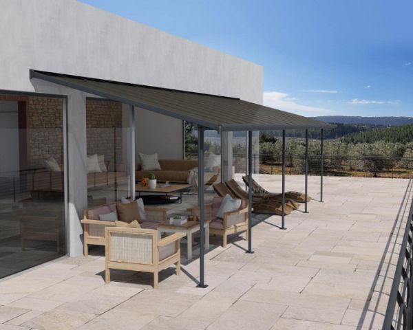 Patio Cover Sierra 3X9.15 Clear - Polycarbonate - L924 x W299 x H305 - Grey