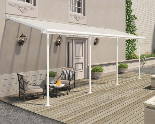 Patio Cover Sierra 3 x 7.30 Clear - Polycarbonate - L739 x W299 x H305 cm - White