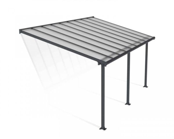 Patio Cover Olympia 3 x 5.46 Clear - Polycarbonate - L546 x W300 x H305 cm - Grey