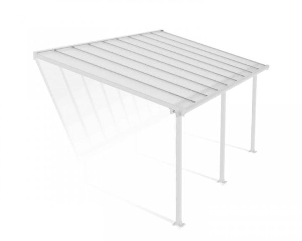 Patio Cover Olympia 3 x 5.46 Clear - Polycarbonate - L546 x W300 x H305 cm - White