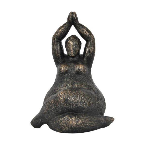 Iris Praying Feminine Form Resin Sculpture - Limestone/Polyresin - L13 x W18 x H24 cm - Bronze