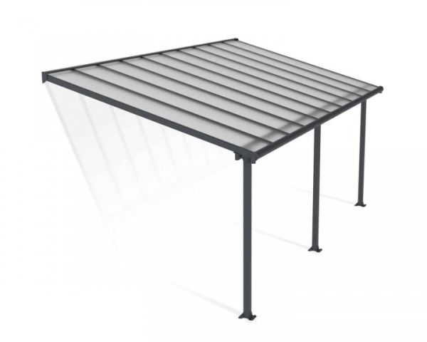 Patio Cover Olympia 3 x 6.10 Clear - Polycarbonate - L619 x W300 x H305 cm - Grey