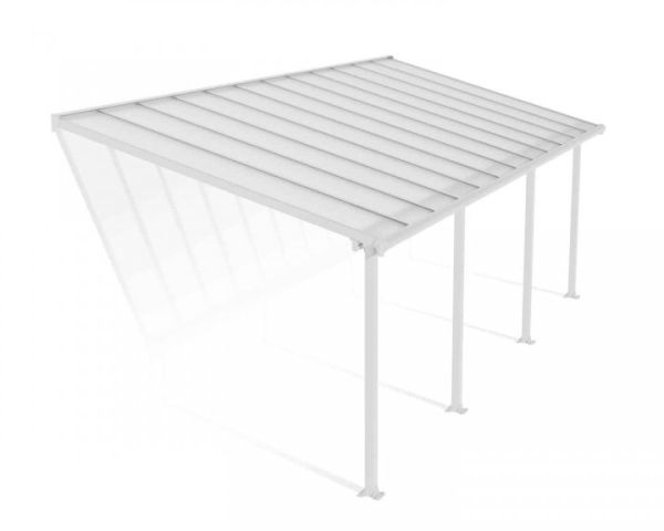 Patio Cover Olympia 3 x 7.30 Clear - Polycarbonate - L739 x W300 x H305 cm - White