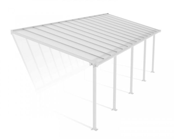 Patio Cover Olympia 3 x 8.51 Clear - Polycarbonate - L860 x W300 x H305 cm - White