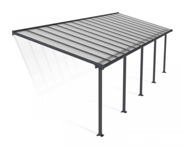 Patio Cover Olympia 3 x 9.15 Clear - Polycarbonate - L924 x W300 x H305 cm - Grey