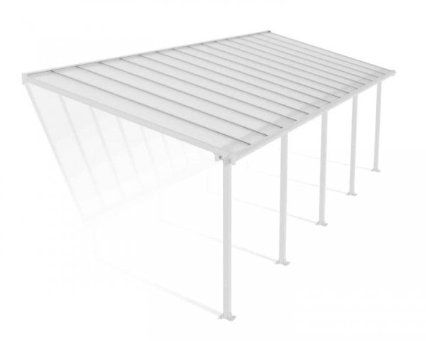 Patio Cover Olympia 3 x 9.15 Clear - Polycarbonate - L924 x W300 x H305 cm - White