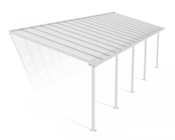 Patio Cover Olympia 3 x 9.71 Clear - Polycarbonate - L980 x W300 x H305 cm - White