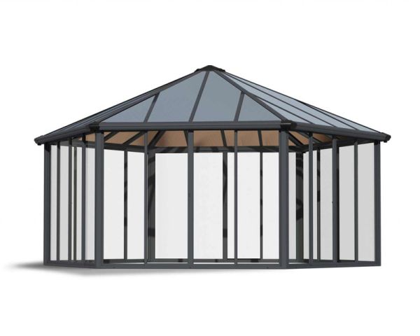 Greenhouse Garda Garden Conservatory Bronze - Polycarbonate/Acrylic - L595 x W517 x H332 cm - Grey