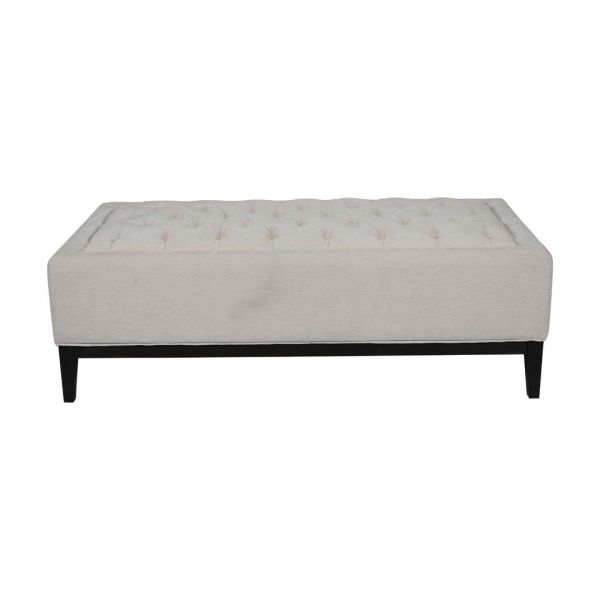 Theodore Buttoned XL Ottoman - Wood/Foam/Poly/Metal - L75 x W140 x H46 cm - Ivory
