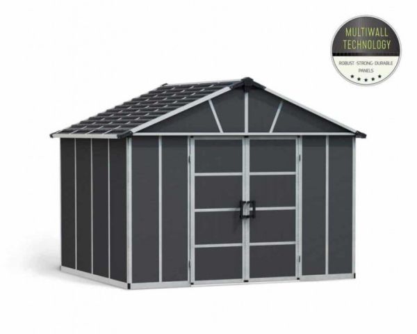 Yukon 11 x 9 Shed - Polycarbonate - L271 x W332 x H252 cm - Dark Grey