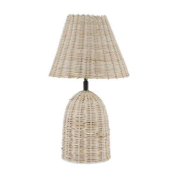 Mini Rattan Lamp Base and Shade - Cane/Metal - L20 x W20 x H39 cm - Natural