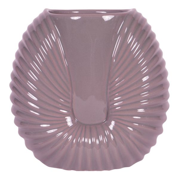 Laura Ashley Harriston Conche Vase - Stoneware - L12 x W21 x H20 cm - Pink