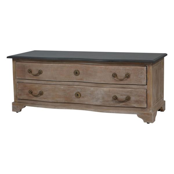 Laura Ashley Swannington TV Unit - Mango Wood - L43 x W116 x H45 cm - Natural