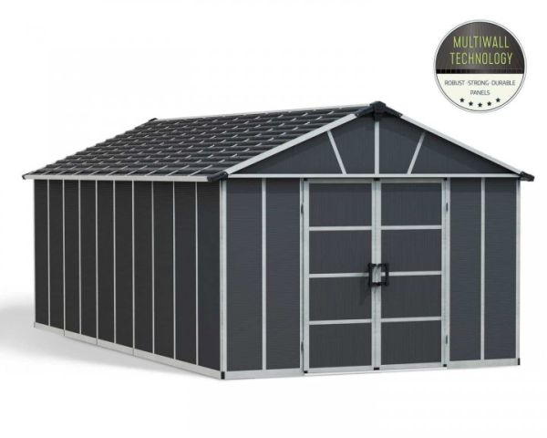 Yukon 11X21.3 Shed - Polycarbonate - L643 x W332 x H252 - Dark Grey