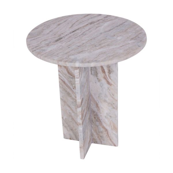 Cavallo Fantasy Side Table - Marble/Iron - L38 x W38 x H42 cm - Brown