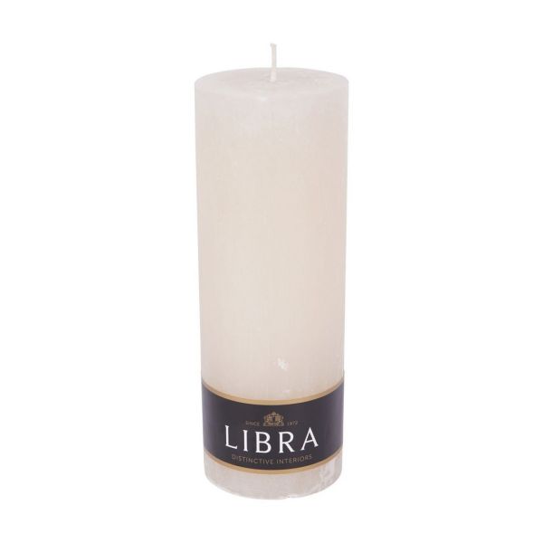 Natural Rustica Pillar Candle - Paraffin Wax - L7 x W7 x H19 cm - Ivory