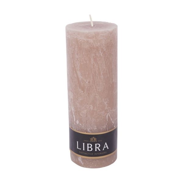 Rustica Pillar Candle - Paraffin Wax - L7 x W7 x H19 cm - Taupe