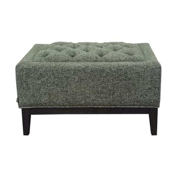 Theodore Buttoned Stool - Wood/Foam/Poly/Metal - L61 x W81 x H48 cm - Forest Green