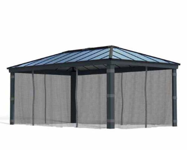 Netting Set for Dallas 12 x 20 Gazebo - Polyester - L212 x W507 cm - Dark Grey