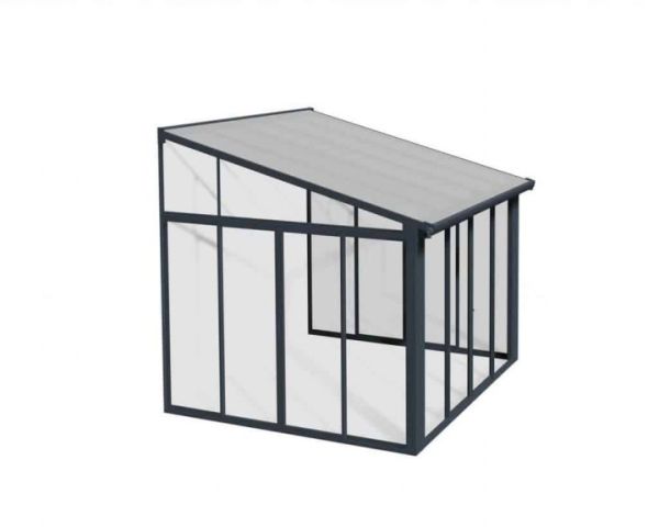 Lean To Greenhouse Sanremo Veranda Clear 3 x 3.05 - Polycarbonate/Acrylic - L314 x W300 x H310 cm - Grey