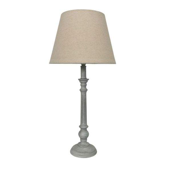 Lamp and Shade - L12 x W12 x H54 cm - Cream