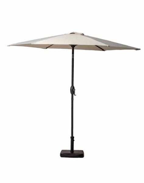 2.5m Crank and Tilt Parasol - Aluminium/Polyester - L250 x W250 x H225 cm - Ivory