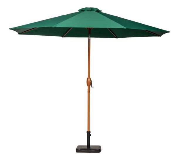 Woodlook Crank and Tilt Parasol - Aluminium/Polyester - L300 x W300 x H225 cm - Green