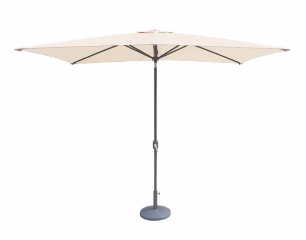 Crank and Tilt Rectangular Parasol - Aluminium/Polyester - L300 x W240 x H250 cm - Ivory